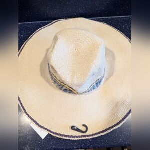 Zara Contrast Trim Hat - Sun Hat - Size M